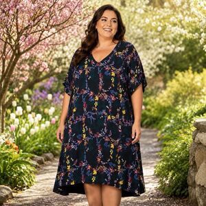 MONSOON Floral Silk Shift Dress Women Plus Size US 18 Multicolor Wedding Guest